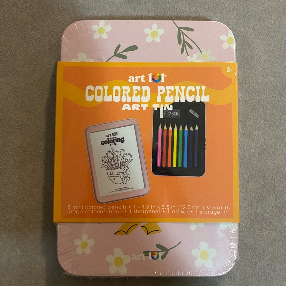 Colored Pencil Art Tin - Pink
